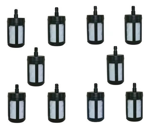 Kit 10 filtro gasolina metal bico fino para roçadeira