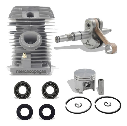 Cilindro pistão anel virabrequim para motosserra Stihl MS025 MS250