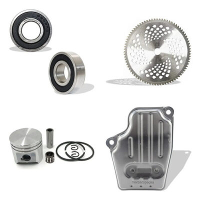 Kit 2x rolamento, lâmina e pistão para roçadeira Stihl FS220, FS280 e motosserra Stihl MS038, MS051, MS066, MS