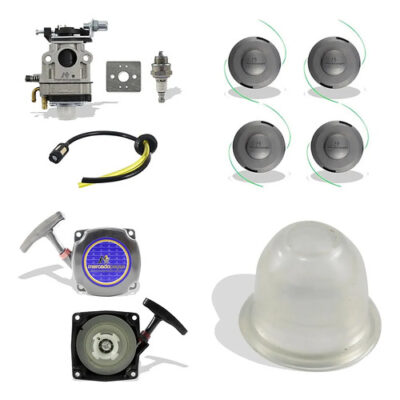 Kit carburador carretel tampa bulbo roçadeira 43cc Branco BR43A, Ferrari RG-43CC