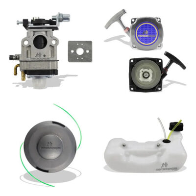 Kit carburador, tampa, carretel e tanque para roçadeira 43cc Toyama, Branco, Ferrari, Garthen, Intertec