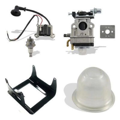 Kit bobina carburador acessório bulbo para roçadeira 43cc Branco Ferrari Garthen