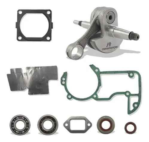 Eixo manivela com juntas, rolamento e retentor para motosserra Stihl MS066, MS650, MS660 - Imagem 2