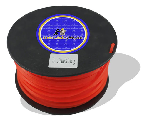 Fio de nylon quadrado 3,3mm 1kg para roçadeira Intertec