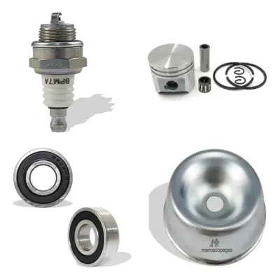 Kit 2x vela pistão rolamento tampa para motosserra Stihl 310 381 660 Husqvarna 131 143 236 268 272 288