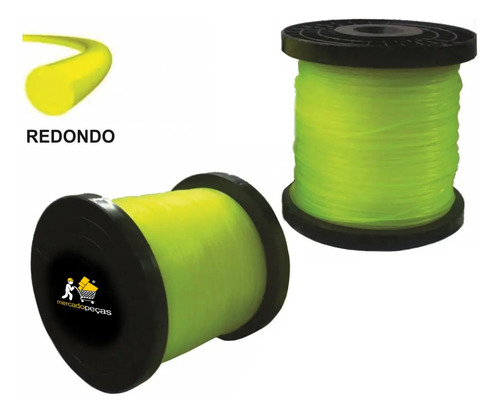 Fio de nylon redondo 2mm 1kg verde para roçadeira