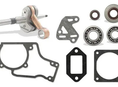 Virabrequim com junta, retentor e rolamento para motosserra Stihl MS038, MS380, MS381