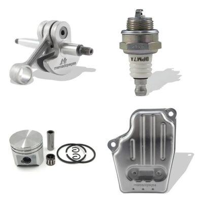 Kit virabrequim 2x vela pistão escape para roçadeira Stihl FR220, FS160, FS220, FS280, FS290