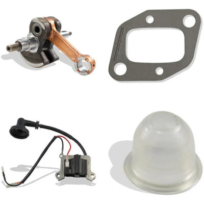 Kit virabrequim 2x juntas bobina bulbo para roçadeira 43cc Toyama, Branco, Ferrari, Garthen, Intertec