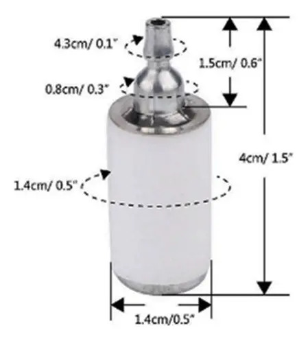 Filtro gasolina metal bico fino 10 unidades para motosserra roçadeira soprador - Imagem 2