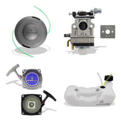 Kit 2x carretel carburador tampa tanque para roçadeira 43cc Husqvarna, Branco, Brudden