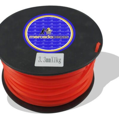Bobina fio nylon quadrado 3,3mm 1kg para roçadeira Intertec