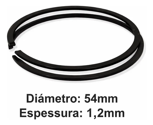 Kit 2 anéis pistão 54mm para motosserra Stihl MS066 MS650 - Imagem 2