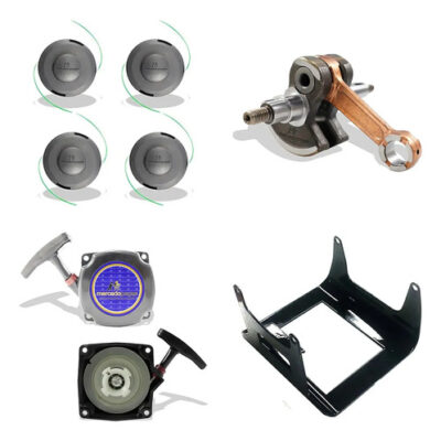 Kit 2 carretéis com virabrequim e tampa para roçadeira 43cc