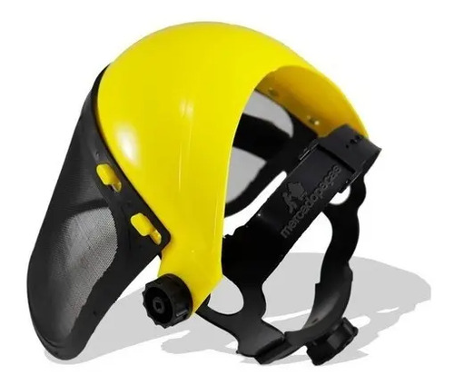 Proteção facial telado aço para roçadeira amarelo - Imagem 3