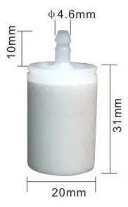 Filtro do tanque de combustível para roçadeira 43cc Husqvarna 226R, 236R, 143RII