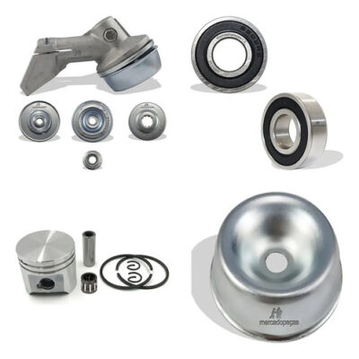 Kit transmissão 2x rolamento pistão tampa para roçadeira Stihl FS120, FS200, FS44, FS55, FS80, FS85, KA85, Hus