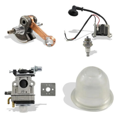 Kit virabrequim bobina carburador bulbo para roçadeira 43cc Toyama, Branco, Ferrari, Garthen, Intertec