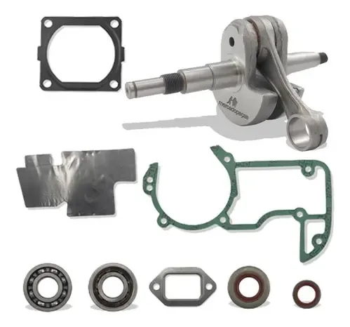 Eixo manivela com retentor e rolamento para motosserra Stihl MS066, MS650, MS660