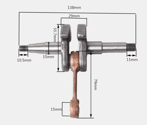 Virabrequim com biela para motosserra Yamasaki 52cc - Imagem 2