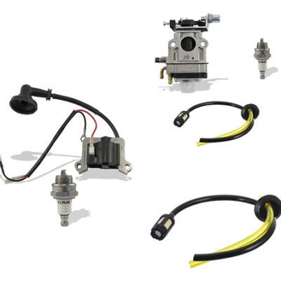 Kit bobina carburador 2 mangueiras para roçadeira Toyama RT43L Branco Ferrari Garthen