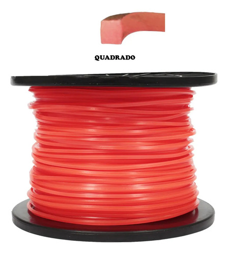 Fio nylon Intertec 3,3mm quadrado 2kg para roçadeira - Imagem 2