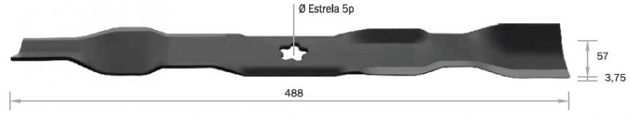 Lâmina 488 mm para trator cortador de grama Husqvarna LT131 LT151 LT1597