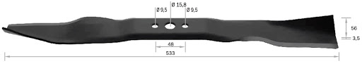 Lâmina 533 mm para cortador de grama Husqvarna Jet R152SV