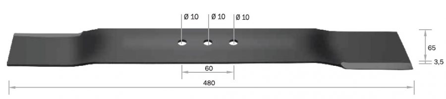 Lâmina 480 mm para cortador de grama Trapp MC-50 850 sem recolhedor