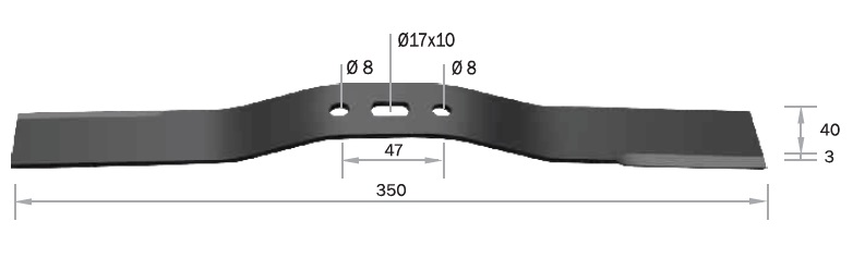 Lâmina 350 mm para cortador de grama Trapp MC-35S