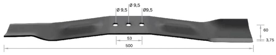 Lâmina 500 mm para cortador de grama Garthen Clássica sem recolhedor