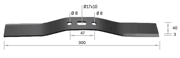 Lâmina 300 mm para cortador de grama Trapp MC-30S