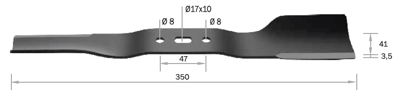 Lâmina 350 mm para cortador de grama Trapp MC-350G MC-40R