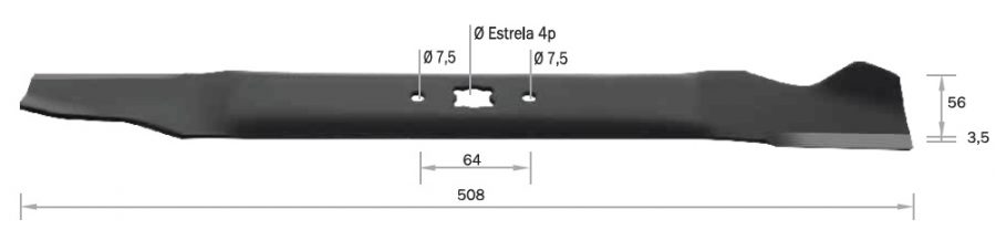 Lâmina 508 mm para cortador de grama MTD 040A recente