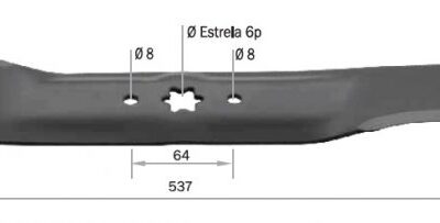 Lâmina 537 mm recicladora para trator cortador de grama MTD 660G 14,5 HP