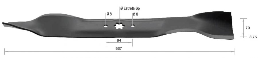 Lâmina 537 mm recicladora para trator cortador de grama MTD 660G 14,5 HP