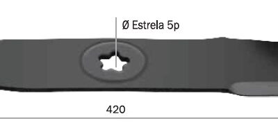 Lâmina 420 mm para trator cortador de grama Murray 21 24 HP com recolhedor