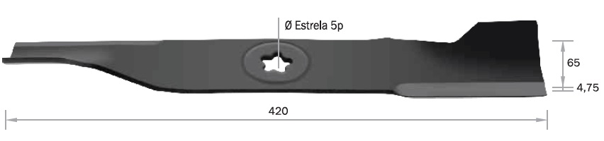 Lâmina 420 mm para trator cortador de grama Murray 21 24 HP com recolhedor